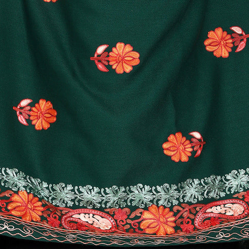 Women's Aari Embroidered Wool Stole